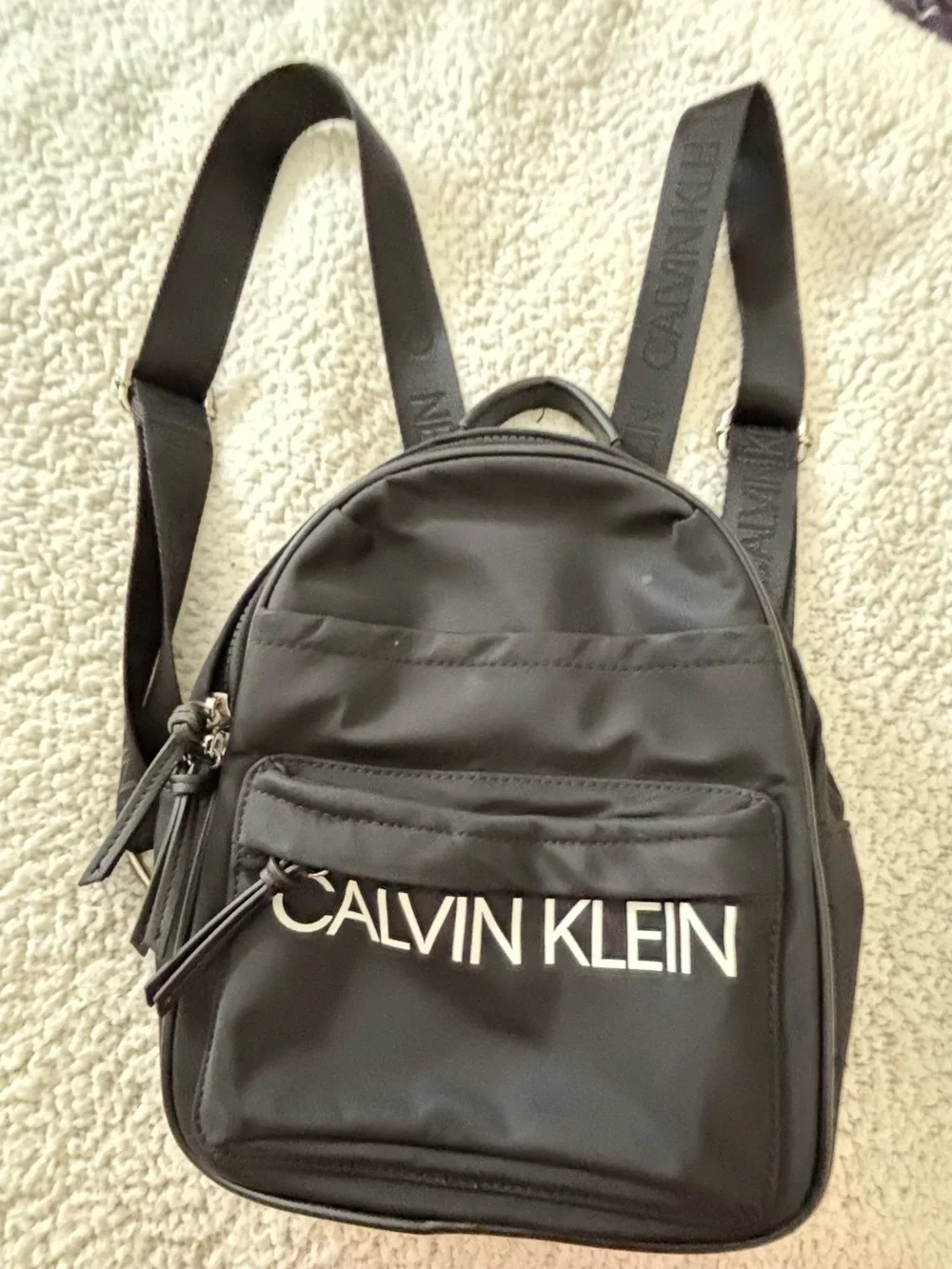 Calvin Klein Black Mini Backpack with Logo